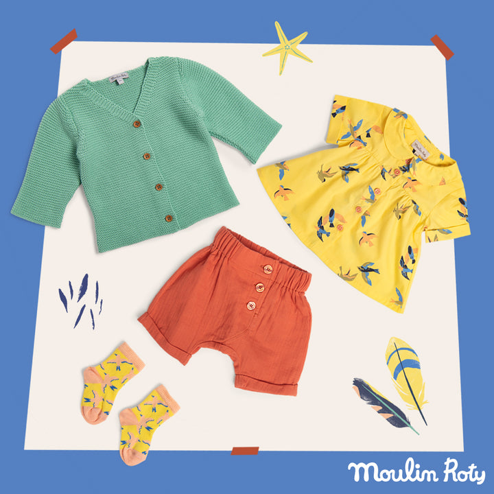 Moulin Roty | Camicia cotone bio giallo rondini, Henriette Bord de mer