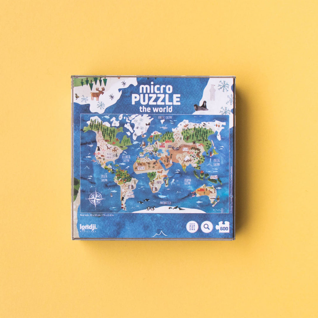 Londji | Micro puzzle tascabile Mappa Mondo, 600pz