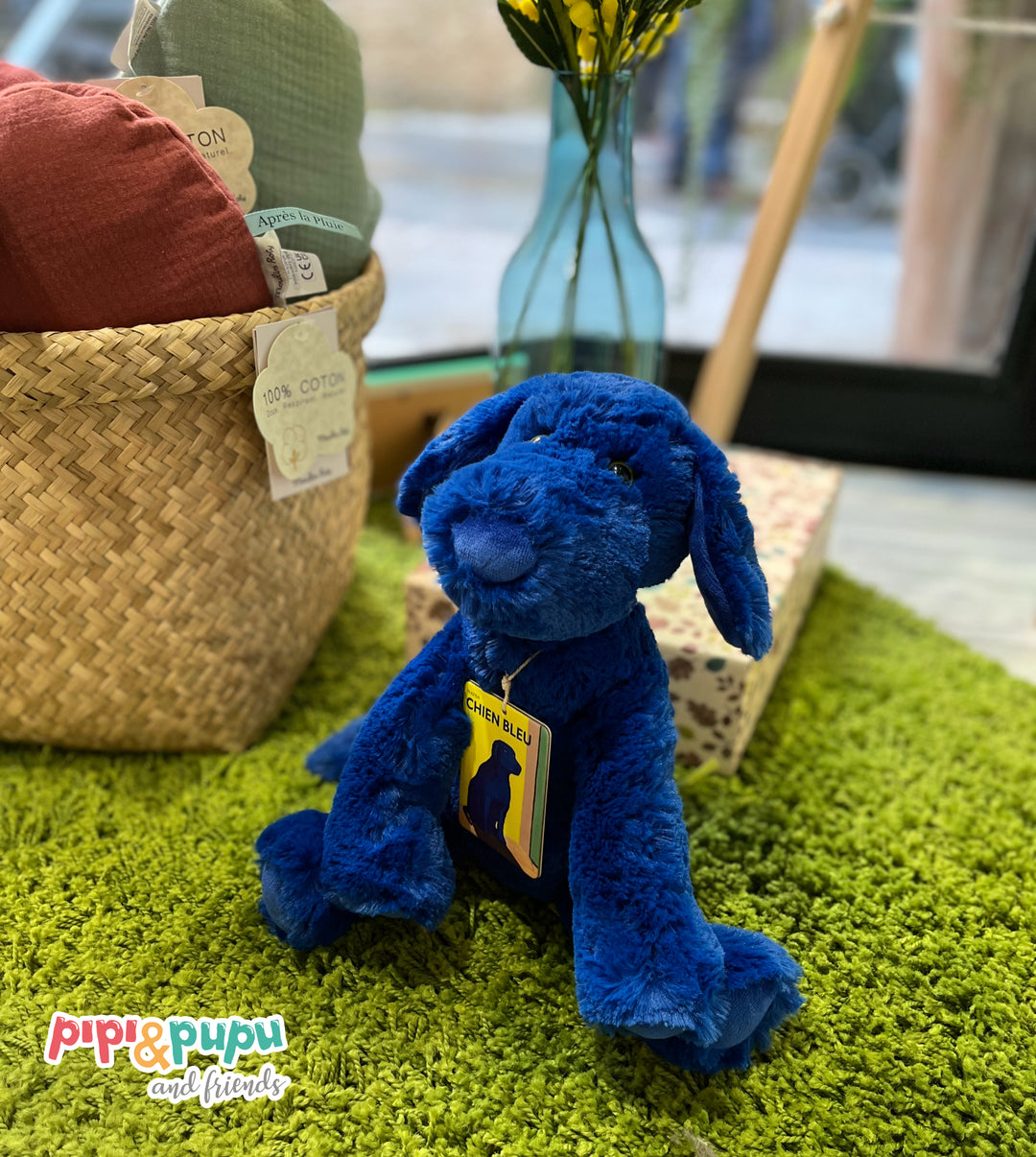 Peluche Pupazzo Cane Blu, Chien Bleu 36cm | Moulin Roty 894022