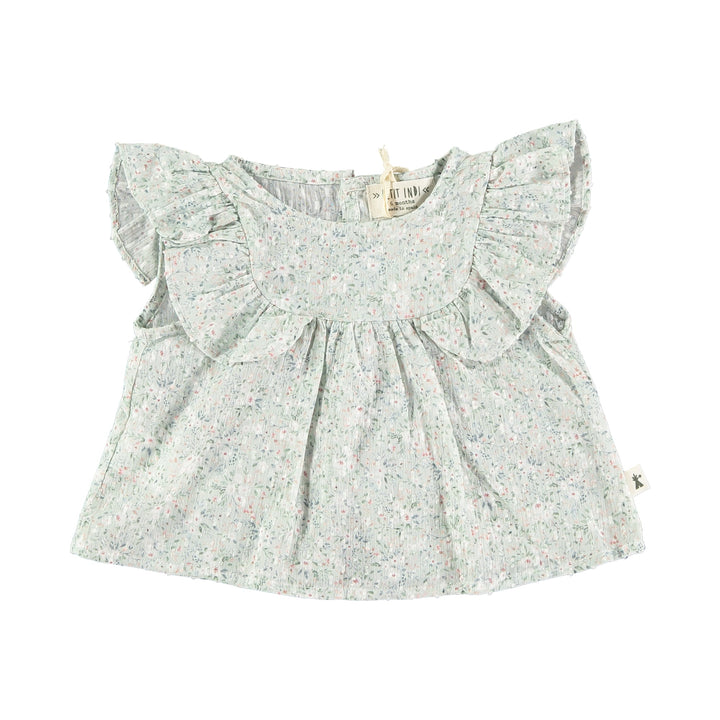 Petit Indi | Camicetta Blouse in Cotone Bio Fiori per Bimba