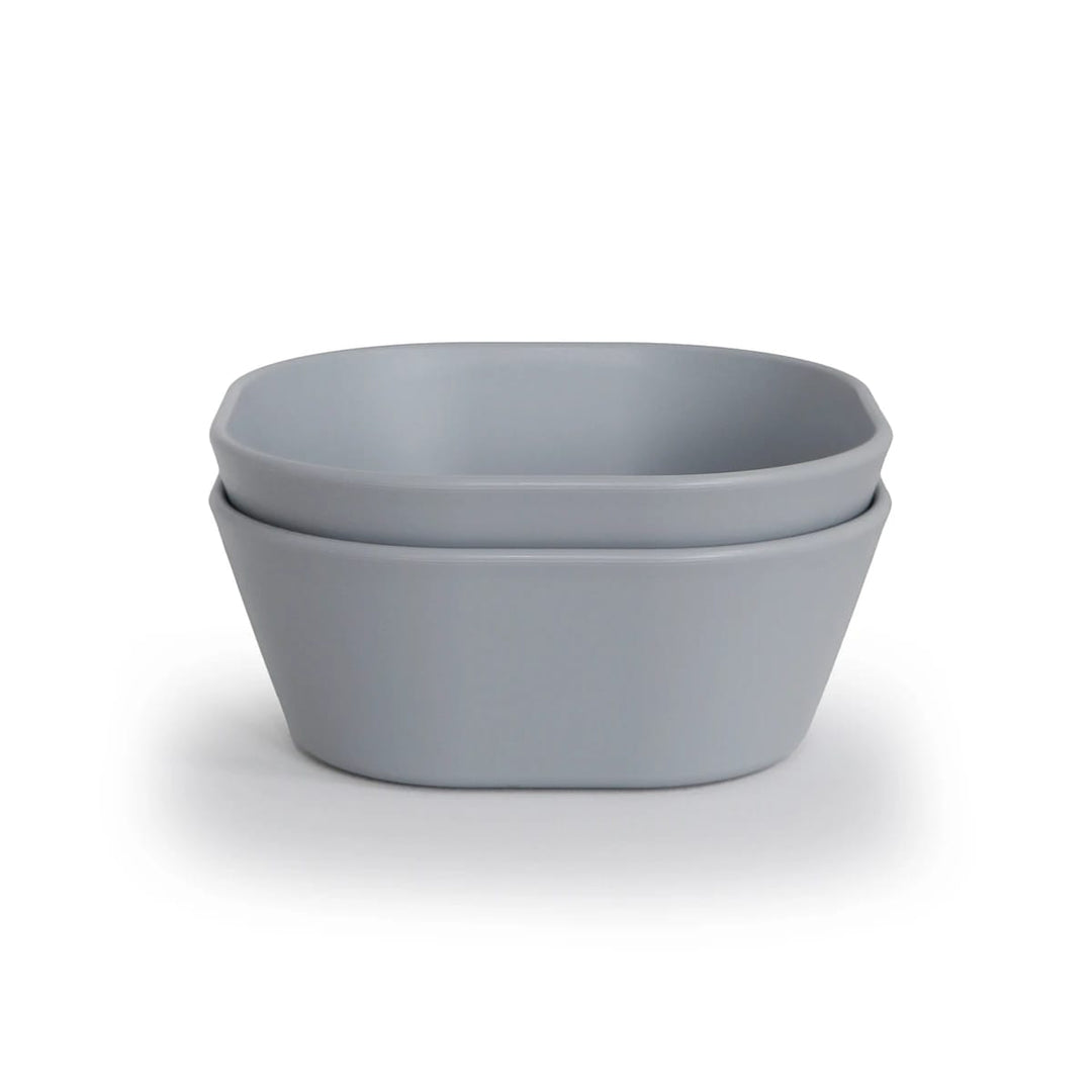 Mushie | Set 2 Ciotole per Bambini, Square Bowl | Vari Colori