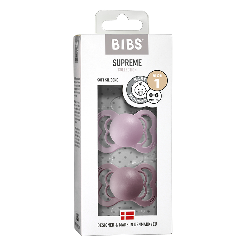 Bibs 2 Ciucci Supreme Lilac/Heather, Tettarella Simmetrica Silicone