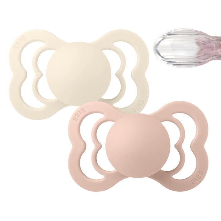 Bibs 2 Ciucci Supreme Ivory/Blush, Tettarella Simmetrica Silicone