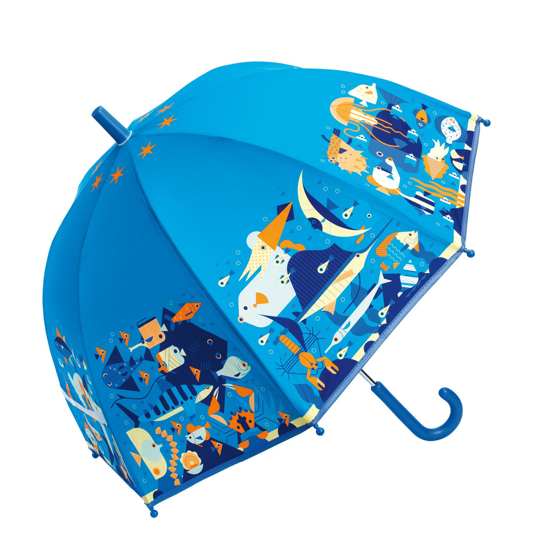 Ombrello per Bambini Azzurro Pesci del Mare | Djeco DD04703
