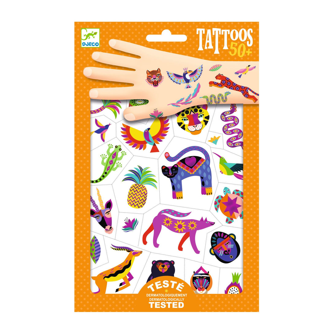 Animali Selvatici - 50 Tatuaggi Temporanei per bambini | Djeco
