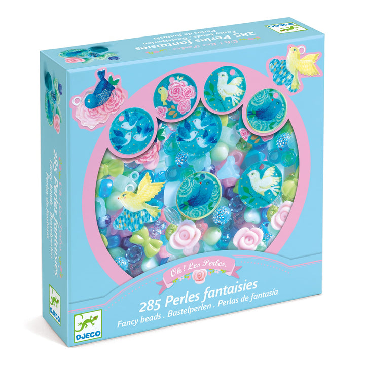 Djeco | Set Perline e Ciondoli, 285pz, Uccelli | Crea Gioielli DJ09856