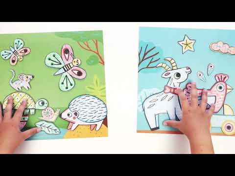 Djeco | Creare con le Forme, Colorare e Incollare Animali, 3-6 anni