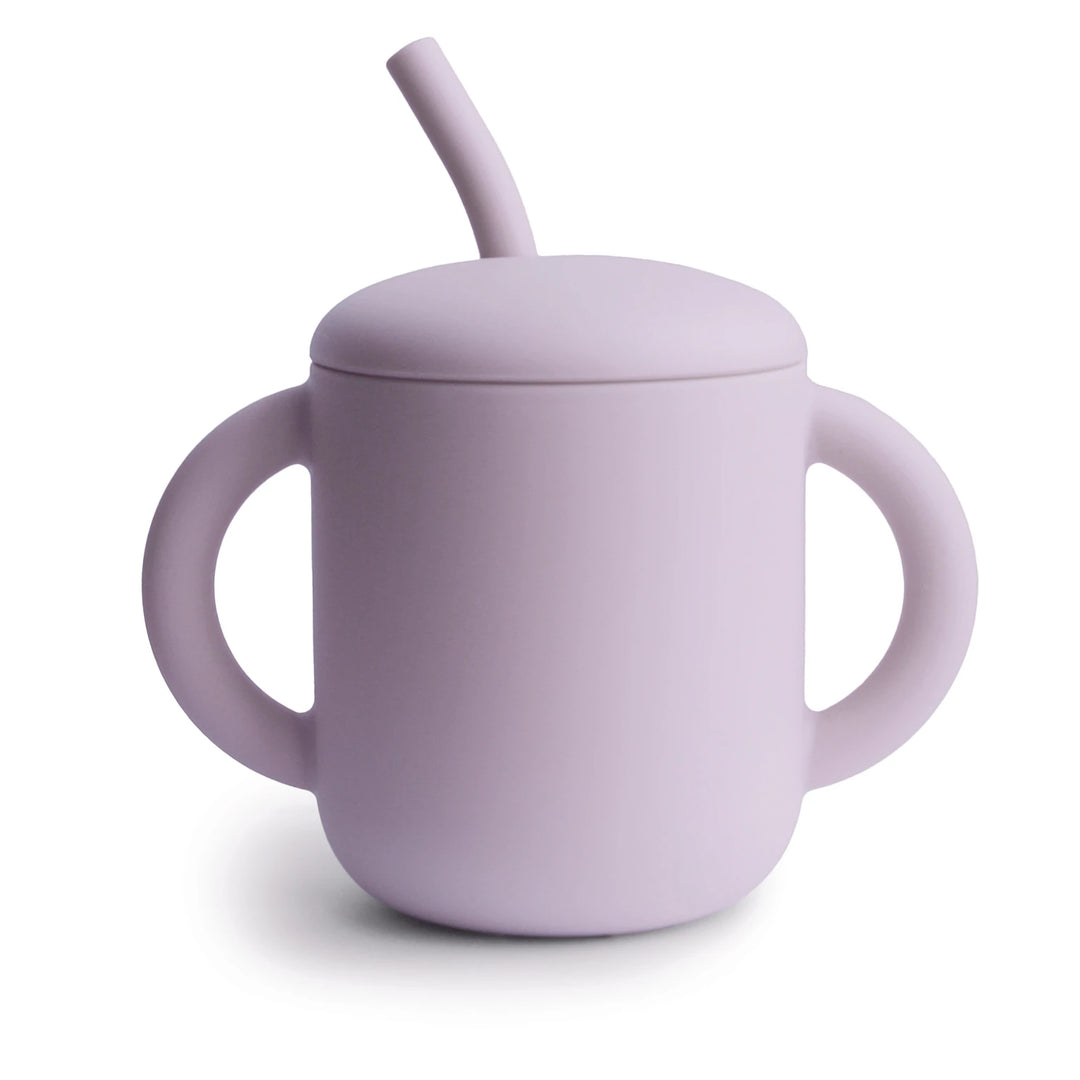 Mushie | Tazza in Silicone con Cannuccia Training Cup with Straw