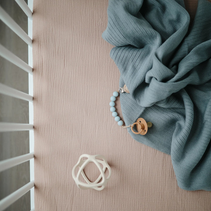 Mushie | Coperta di maglia in Cotone Bio Ribbed Smoke Baby blanket