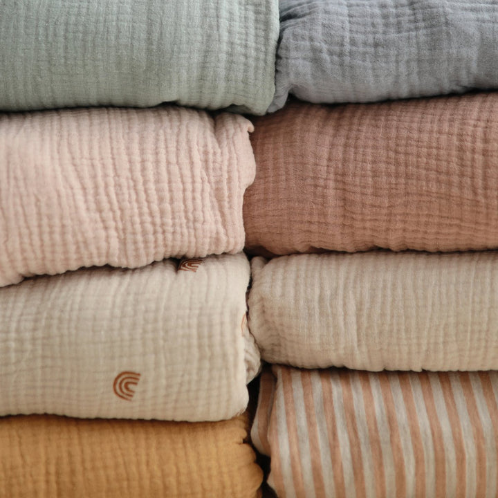 Mushie | Lenzuolo con Angoli in Mussola, 60x120, Blush Crib Sheet