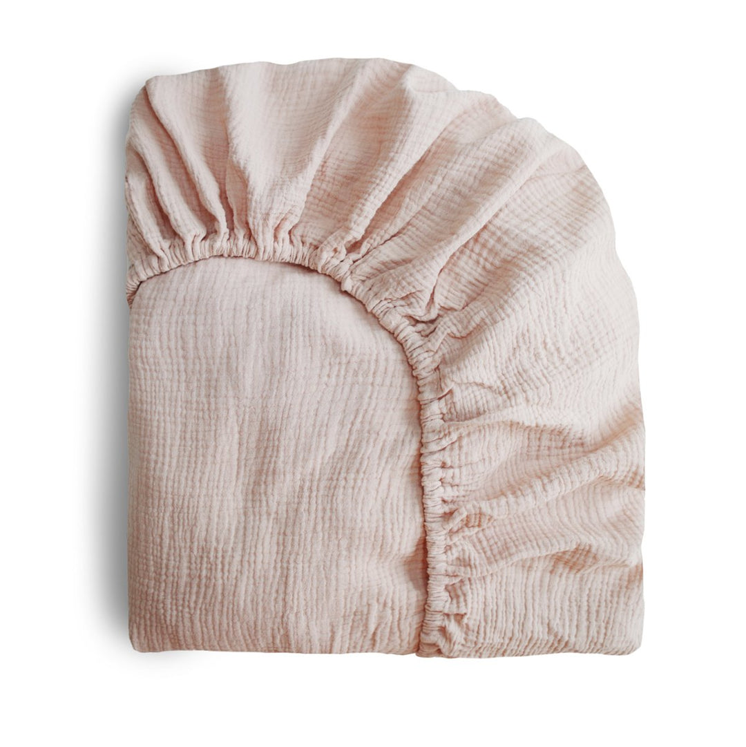 Mushie | Lenzuolo con Angoli in Mussola, 60x120, Blush Crib Sheet