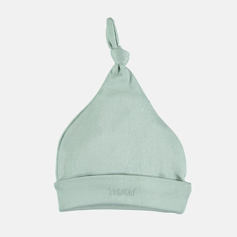 Cappellino neonato con nodo Aqua | Petit Oh! Pima Cotone