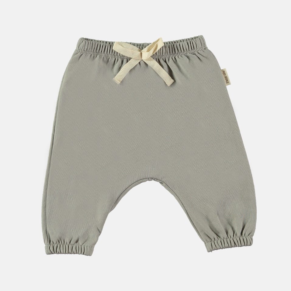 Pantaloni bebè in flanella Pietra | Petit Oh! Pima Cotone